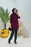 Ceylin Tesettür Triko Tunik Bordo  Bordo