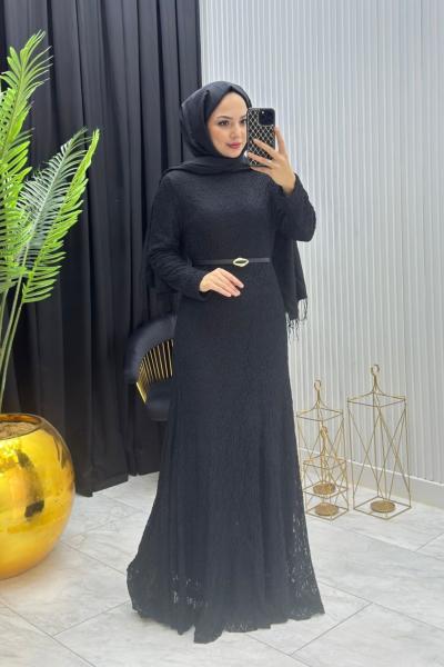 Dantel Elbise Siyah  Siyah