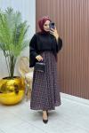 Diva Etek Siyah Bordo Siyah Bordo