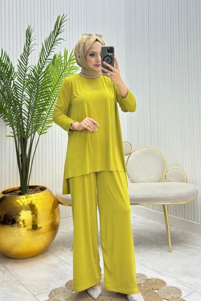 Ekonomix Tesettür Takım Yağ Yeşili Yağ Yeşili