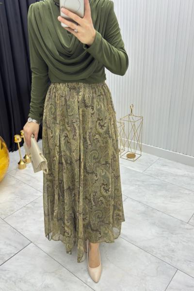 Etnik Desen Takım Haki Haki