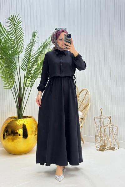 Eylül Tesettür Takım Siyah  Siyah