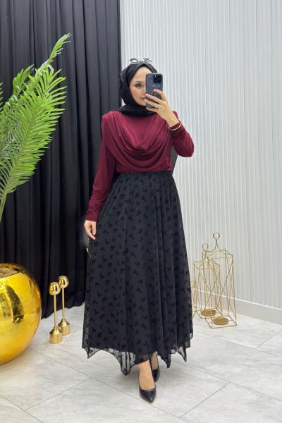 Flog Desen Takım Siyah Siyah