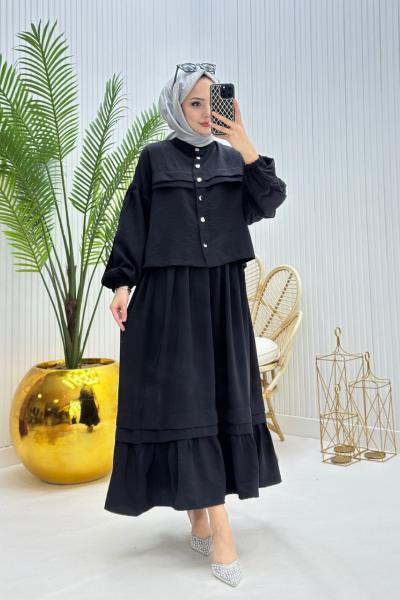 Harika Tesettür Takım Siyah Siyah