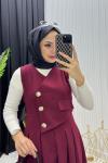 İsabel Elbise Takım Bordo Bordo