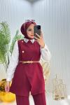 Kayra Tesettür Takım Bordo Bordo
