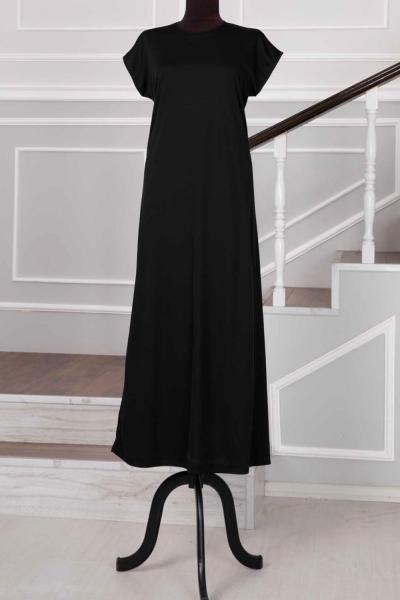 Kısa Kollu İçlik Siyah Siyah