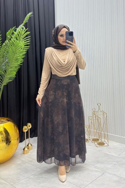 Manolya Etek Kahverengi  Kahverengi