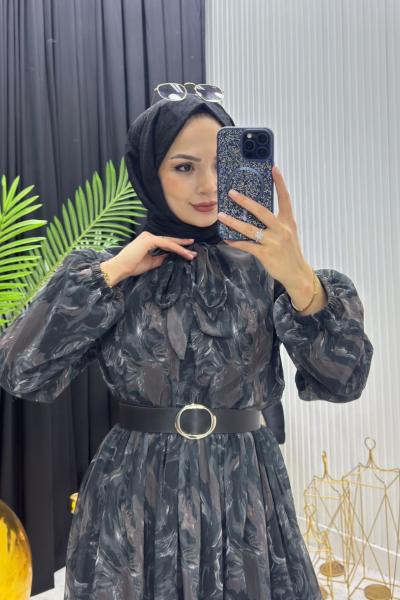 Melis Elbise Siyah Siyah