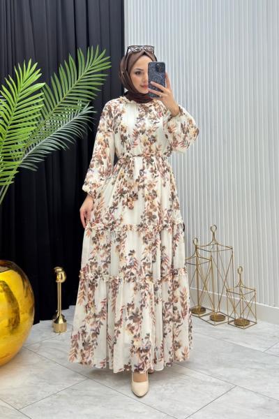 Meloni Elbise Kahverengi  Kahverengi