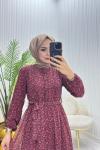 Meryy Tesettür Elbise Gül Gül
