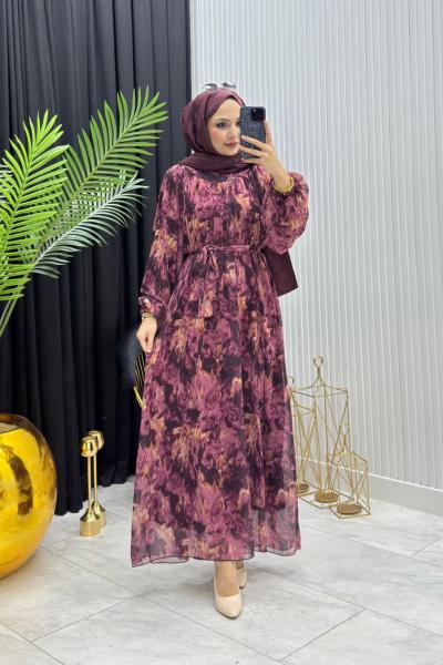 Nara Elbise Bordo Bordo