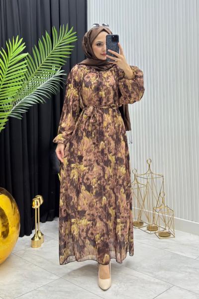 Nara Elbise Kahverengi Kahverengi