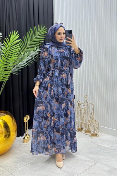 Nara Elbise Lacivert Lacivert