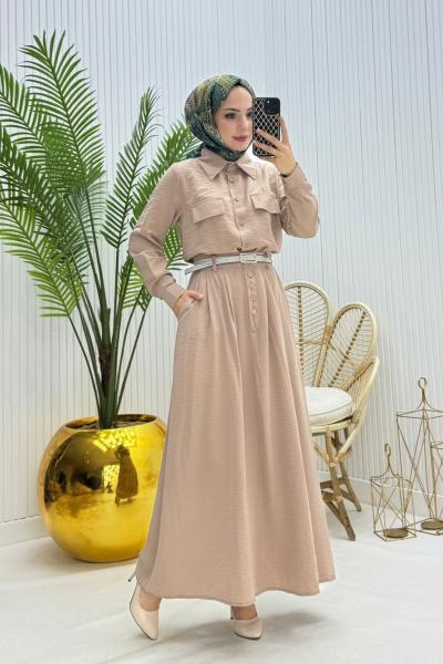 Nişantaşı Tesettür Takım Vizon Vizon