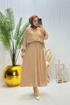 Papatya Tesettür Takım Camel Camel