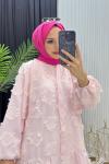 Püskül Elbise Pembe Pembe