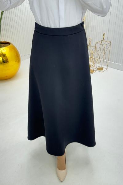 Scuba Tesettür Etek Siyah Siyah