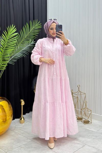 Selen Elbise Pembe Pembe