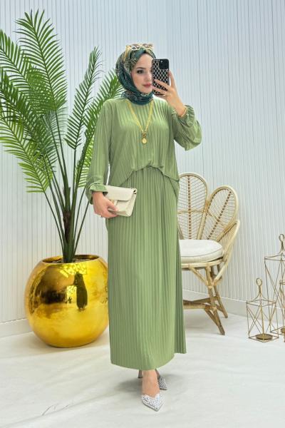Selma Tesettür Takım Yeşil Yeşil