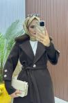 Serenay Tesettür Kaban Kahverengi  Kahverengi