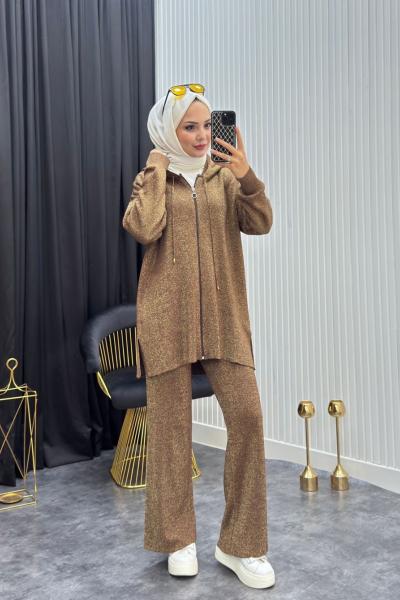 Simli Takım Kahverengi  Kahverengi