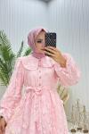 Sofia Tesettür Elbise Pembe Pembe