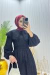 Tokyo Tesettür Elbise Siyah Siyah