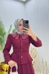 Viral Tesettür Takım Bordo Bordo
