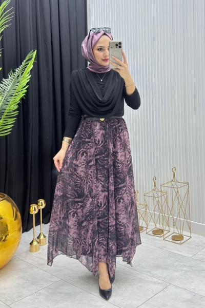 Zarif Etekli Takım Mor Mor