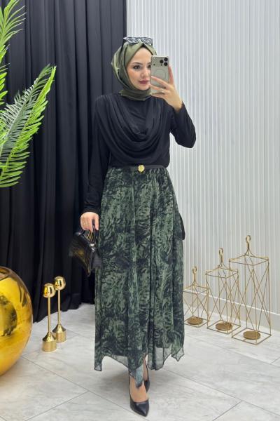 Zarif Etek Yeşil Yeşil