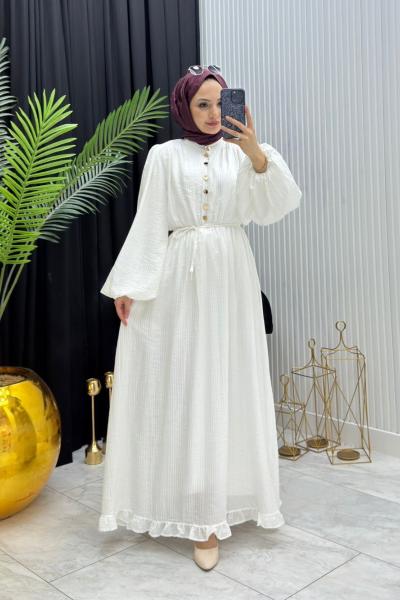 Zeynep Elbise Beyaz Beyaz