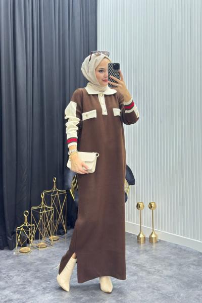 Züleyha Elbise Kahverengi  Kahverengi