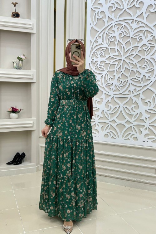 Aysima Tesettür Şifon Elbise