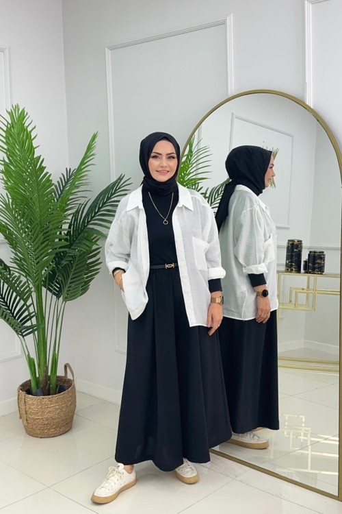 Baggy Etek Pantolon  Si̇yah