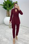 Bordo Premium Astarlı Klas Takım Tesettür Giyim