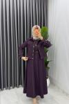 Bordo Premium Eda Kot Jile Ceket Takım Tesettür Giyim