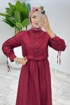 Bordo Premium İclal Etek Takım Tesettür Giyim