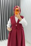Bordo Premium Zehra Jile Tesettür Giyim