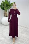 Bordo Sümeyye İkili Triko Takım Tesettür Giyim