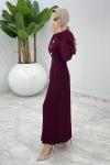 Bordo Sümeyye İkili Triko Takım Tesettür Giyim