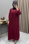 Ecmel Elbise Bordo Bordo