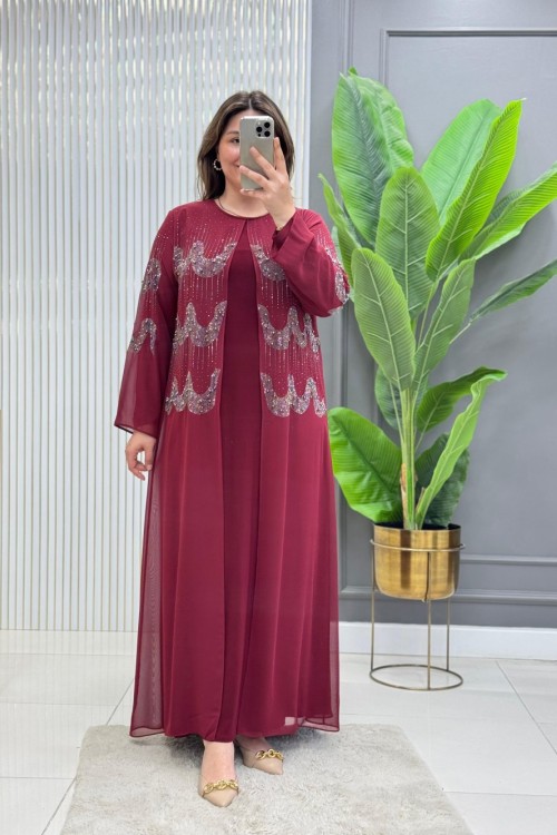 Esin Elbise Bordo