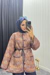 Etnik Desen Ceket Taba Taba