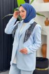 Fularlı Ceket Takım