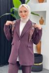 Fularlı Ceket Takım
