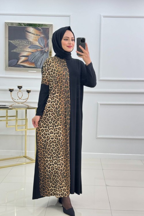 Hale Elbi̇se Leopar Desen