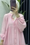 Hale Elbise Tesettür Giyim Pembe