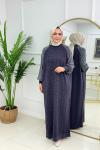 HAVVA MERSERİZE ELBİSE - ANTRASİT