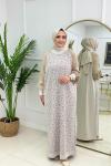 HAVVA MERSERİZE ELBİSE - BEJ
